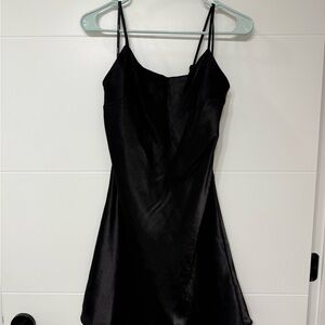 F21 Black Satin Dress